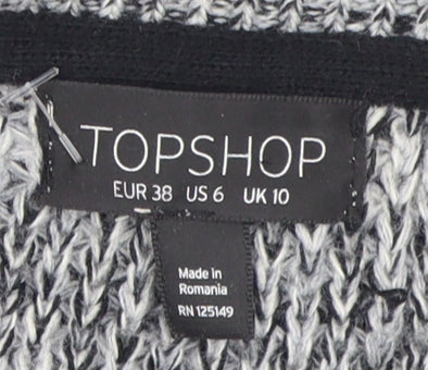 Topshop Women's Grey Cardigan, Open-Knit, Size 10