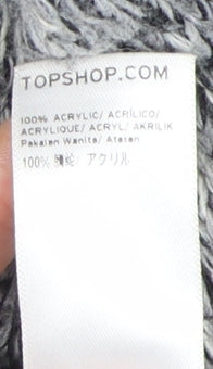 Preloved Topshop Women's Grey Cardigan, Open-Knit, Size 10 - Label