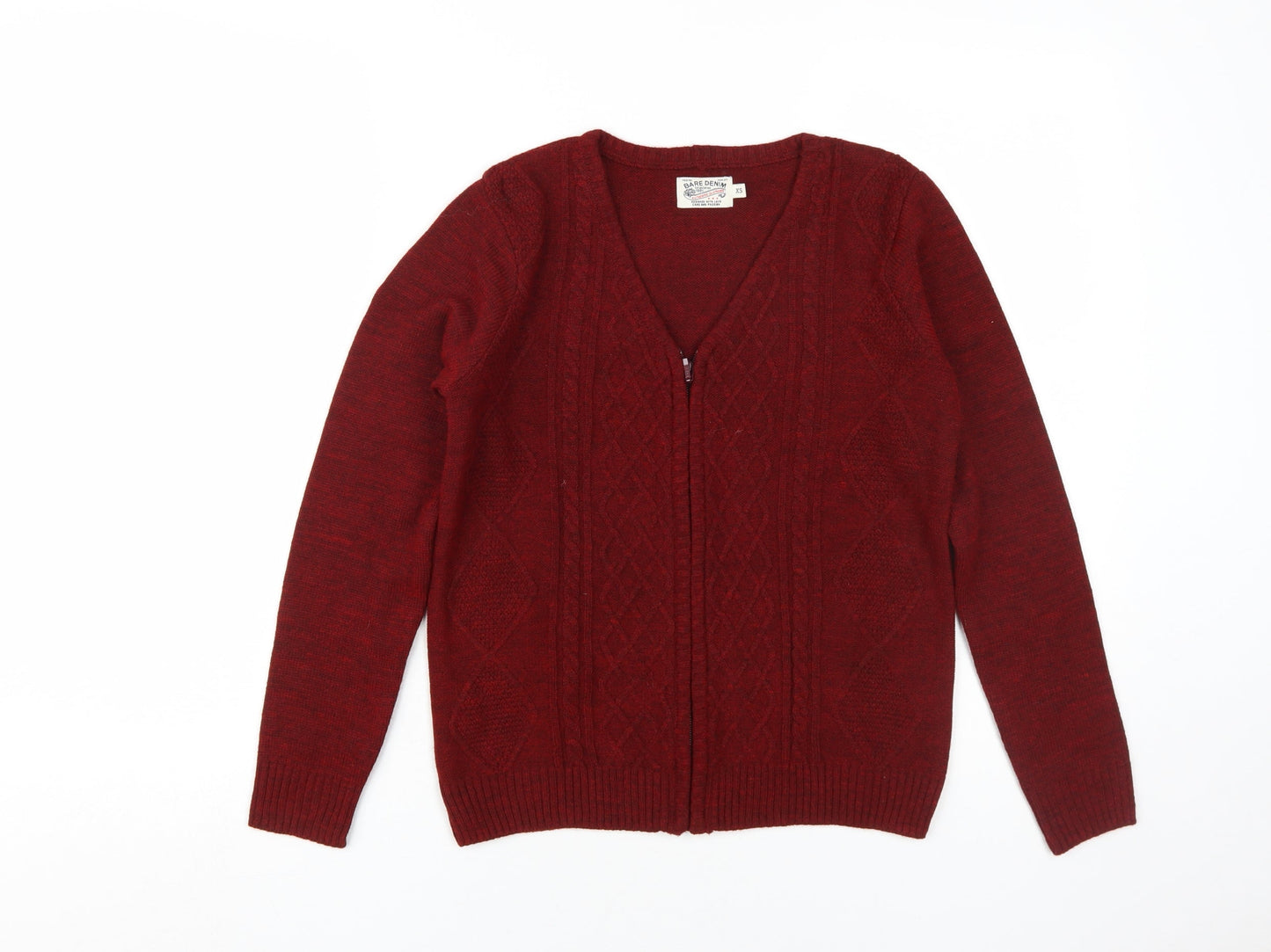Bare Denim Women's Red XS Cable-Knit Cardigan