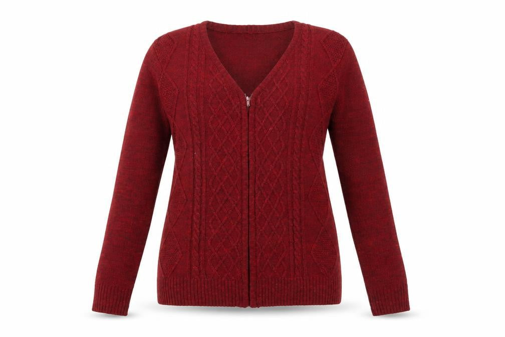 Bare Denim Women's Red XS Cable-Knit Cardigan