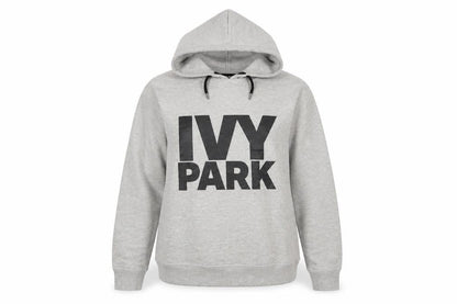 Front view of Ivy Park Women's Grey Pullover Hoodie - S