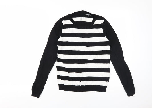Warehouse Women's Black Striped Pullover Jumper Size 10
