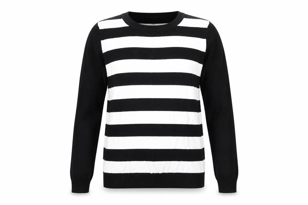 Warehouse Women's Black Striped Pullover Jumper Size 10