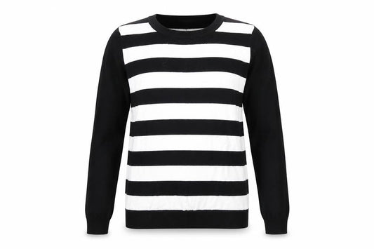 Warehouse Women's Black Striped Pullover Jumper Size 10