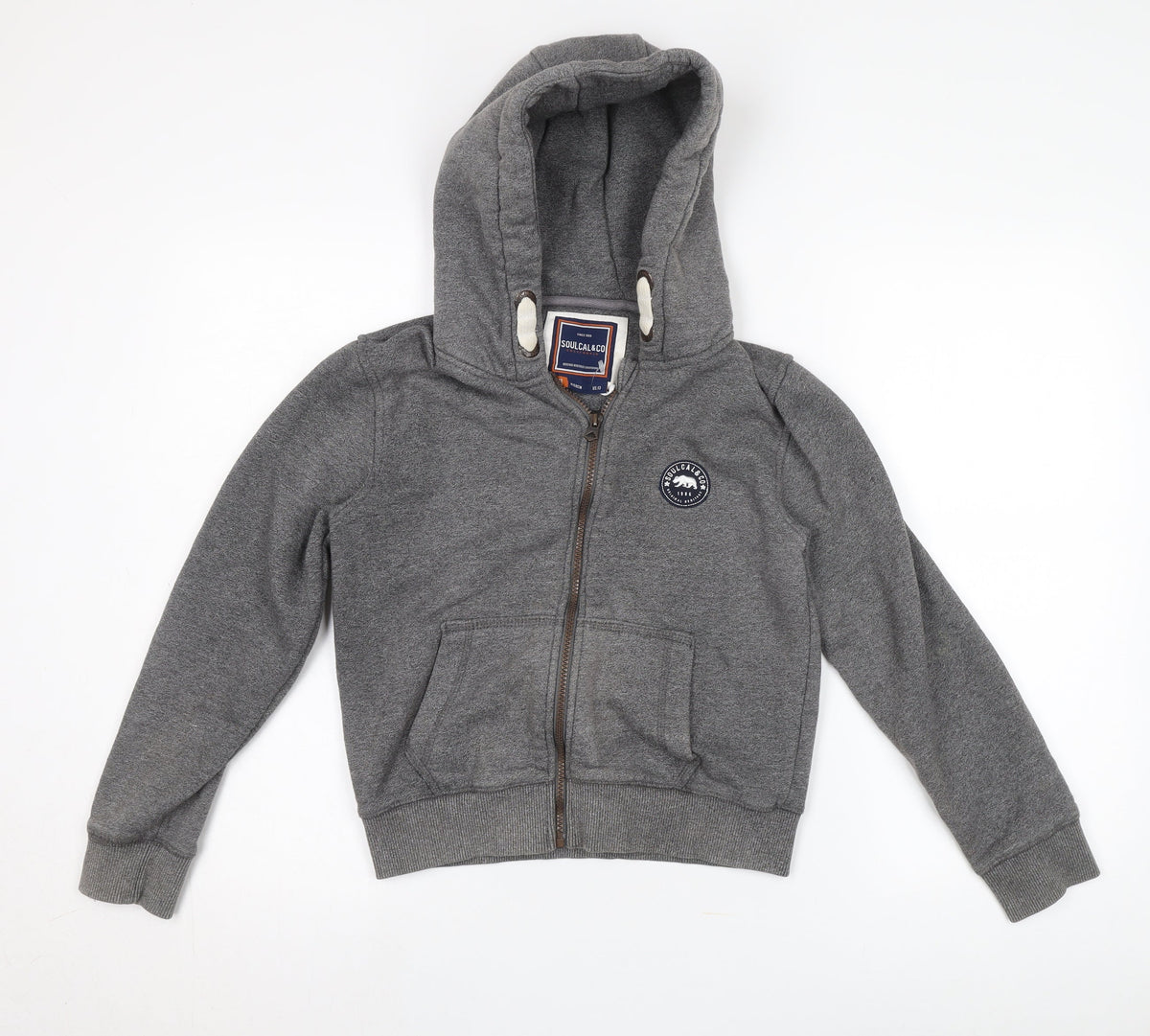 SoulCal Boys Grey Full Zip Hoodie 13 Years
