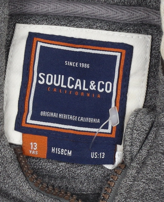 SoulCal Boys Grey Full Zip Hoodie 13 Years