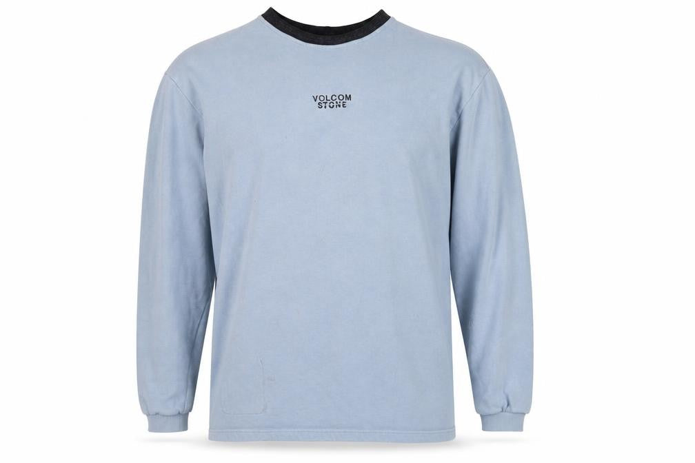 Volcom Men's Blue Crew Neck Sweatshirt - Logo, Size L