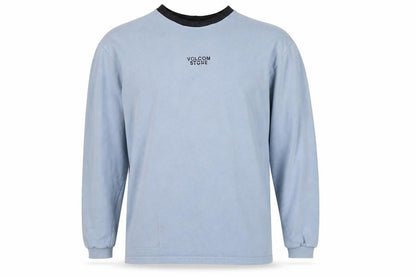 Volcom Men's Blue Crew Neck Sweatshirt - Logo, Size L