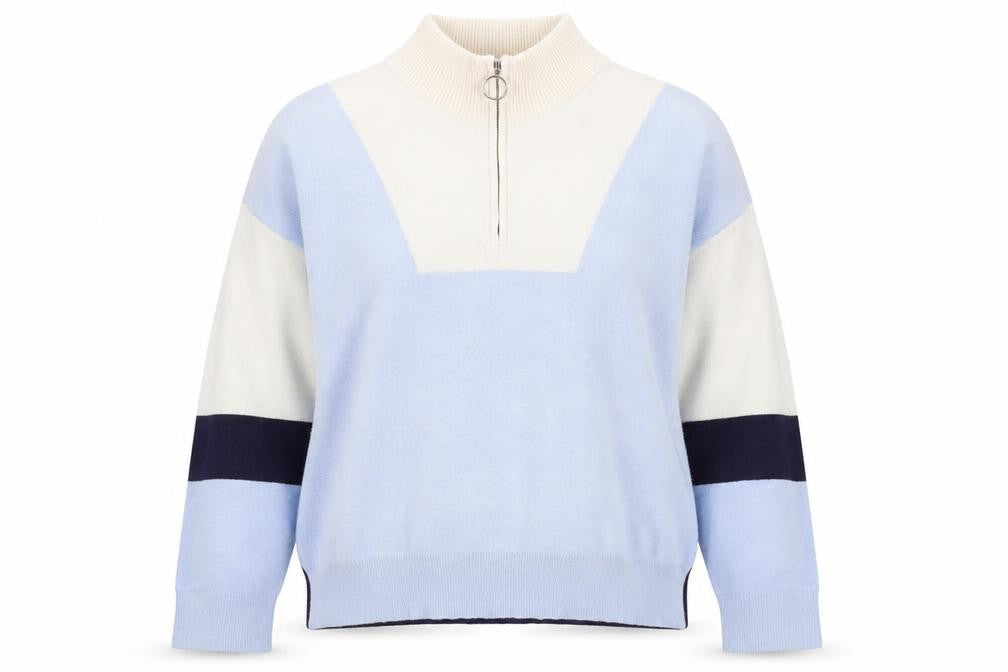 Cynthia Rowley Women's Blue High Neck Pullover Jumper L