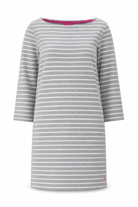 Joules Women's Grey Striped Shift Dress Size 10