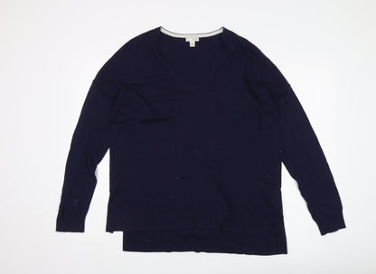 Gap Women's Blue V-Neck Pullover Jumper - Size L