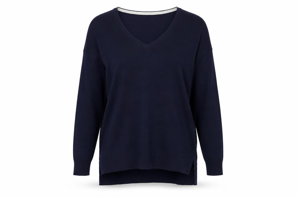 Gap Women's Blue V-Neck Pullover Jumper - Size L