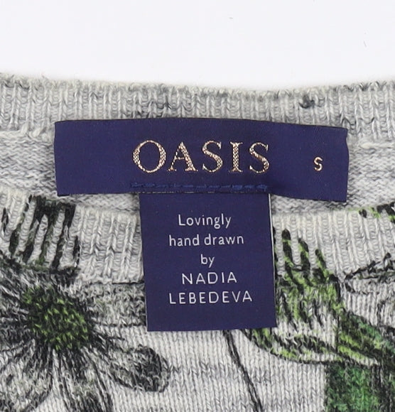 Oasis Women's Multicoloured Floral Pullover Jumper S