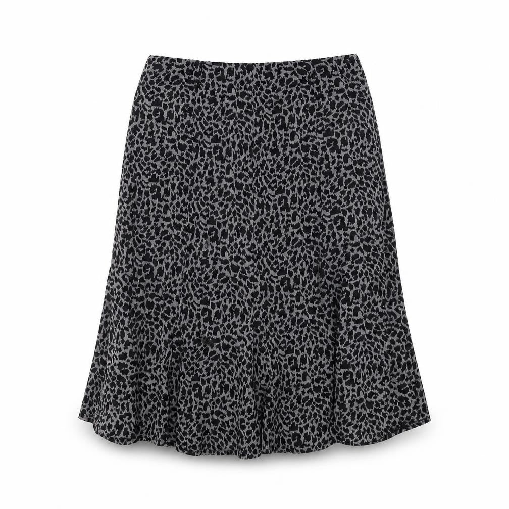 Saloos Women's Black Animal Print M Skirt