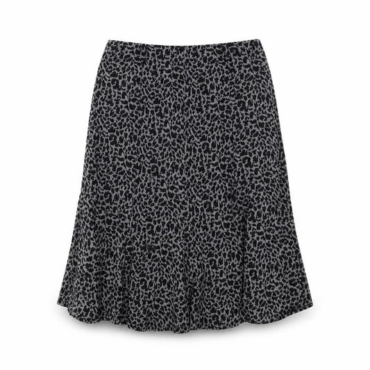 Saloos Women's Black Animal Print M Skirt