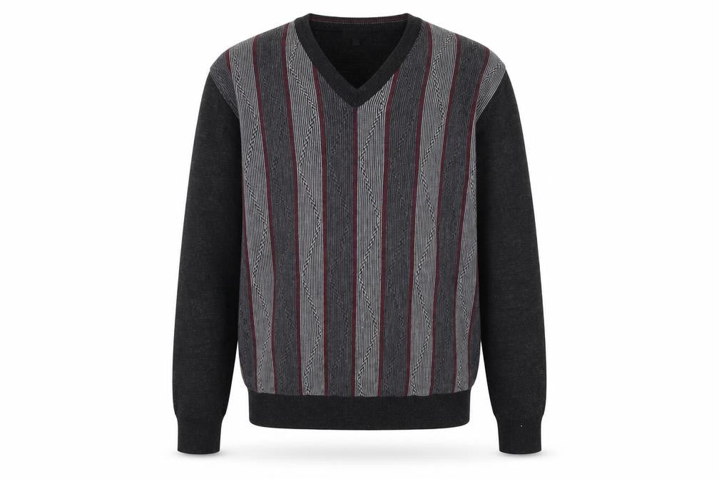 Wolsey Men's Black Striped Medium Pullover Jumper