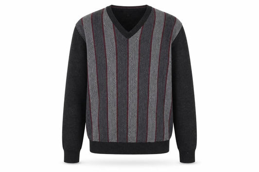Wolsey Men's Black Striped Medium Pullover Jumper