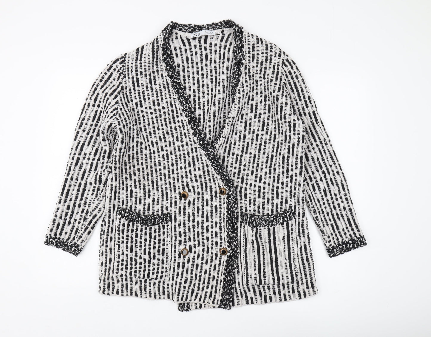 Zara Women's Multicoloured Check Cardigan S