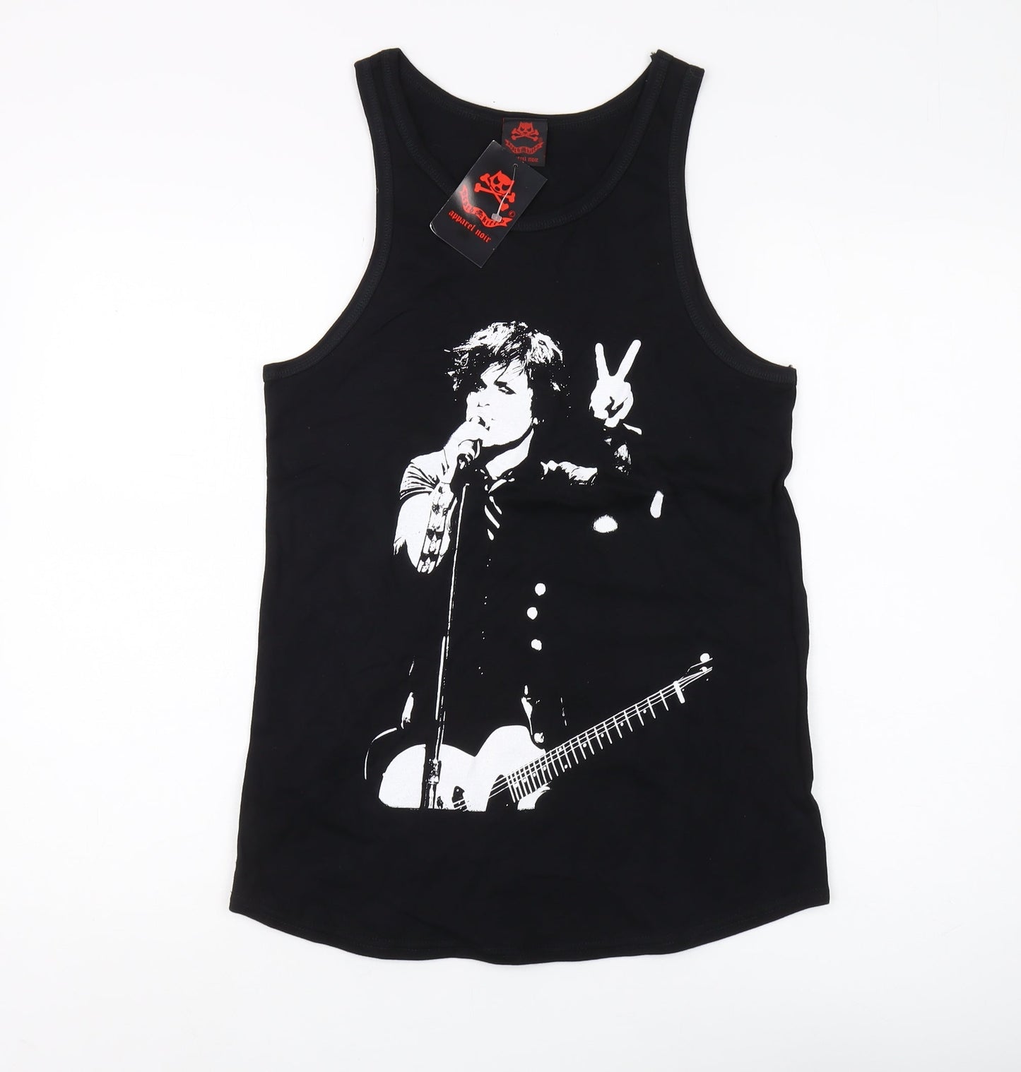 Death Kitty Black Music Tank Top Size 8 Women's
