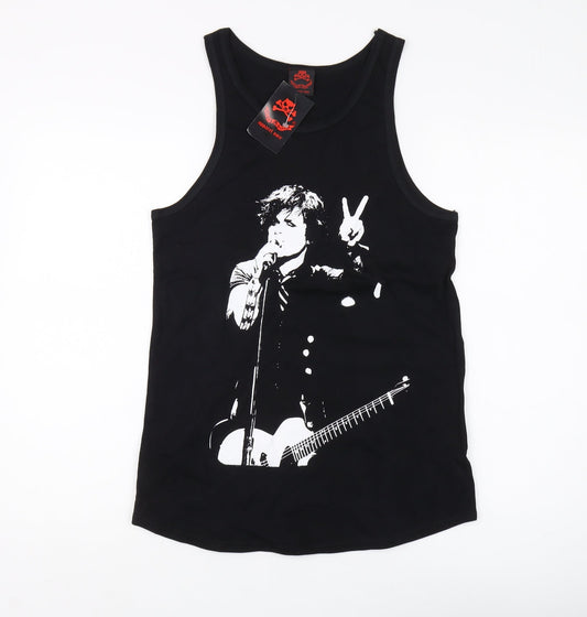 Death Kitty Black Music Tank Top Size 8 Women's