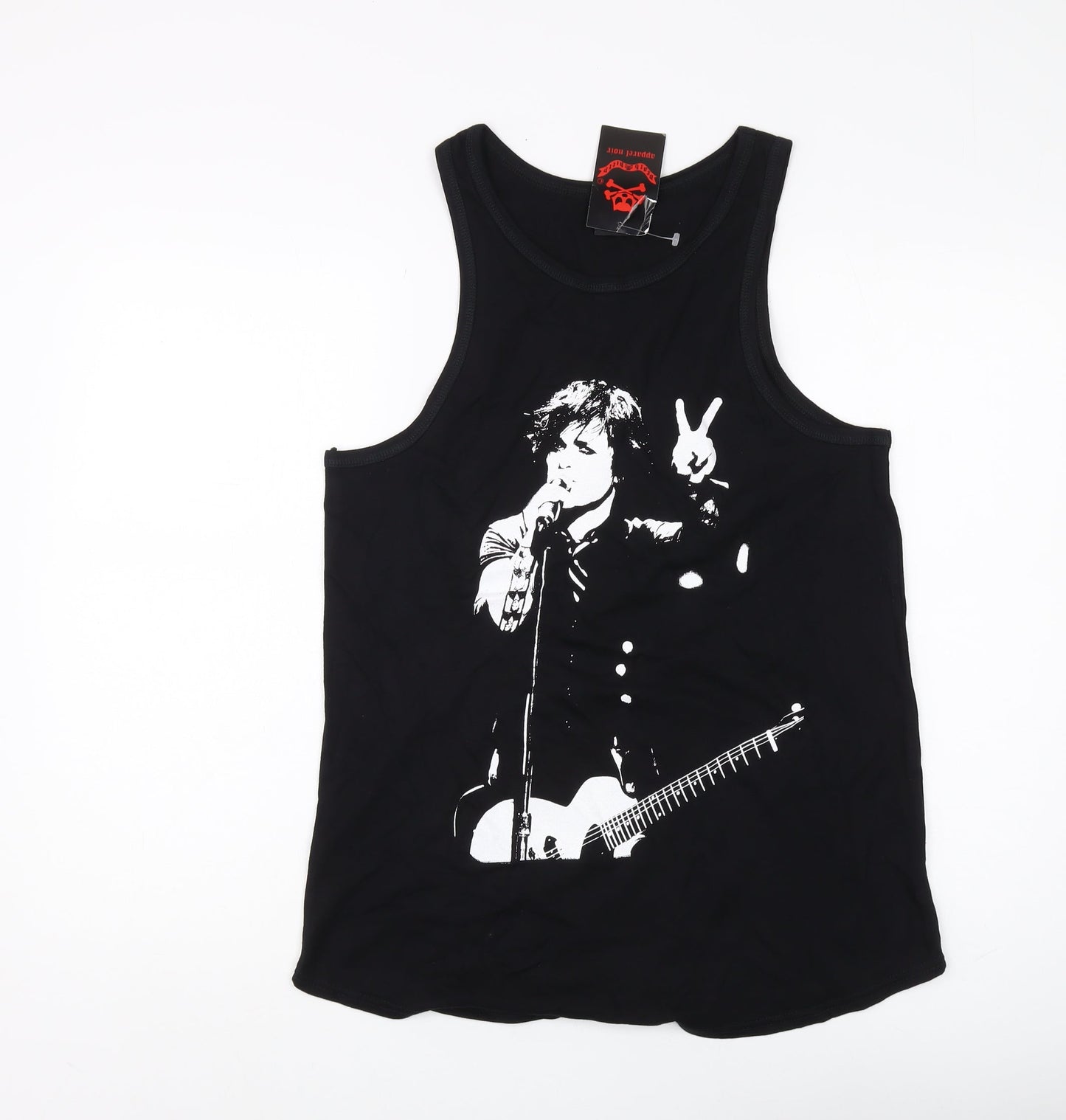 Death Kitty Women's Black Graphic Tank Top Size 12