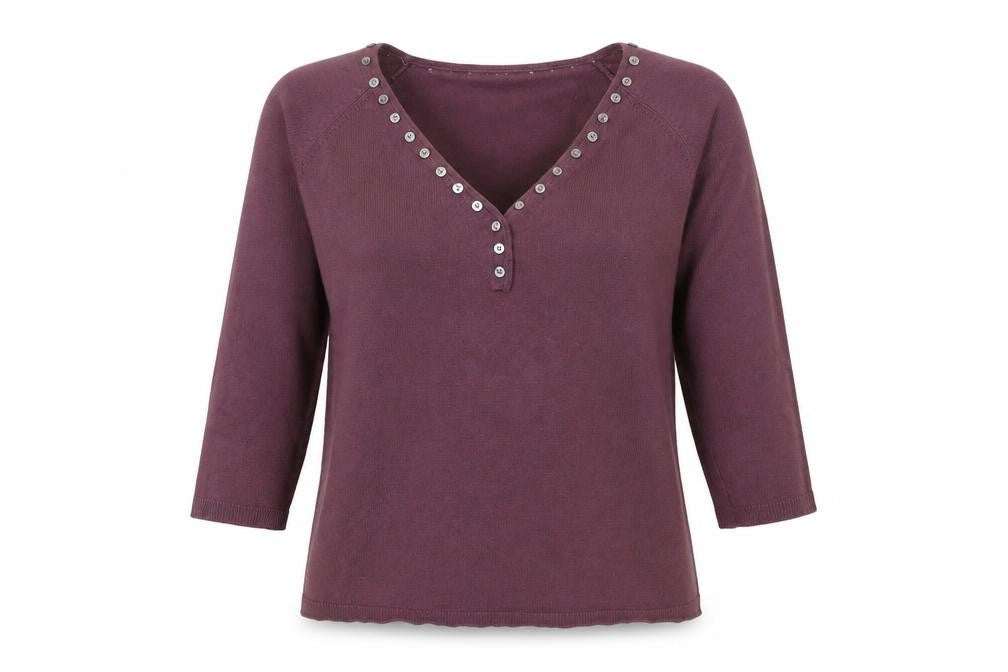 East Women's Purple V-Neck Pullover Jumper - M