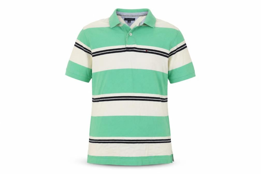 Tommy Hilfiger Men's Green Striped Polo M