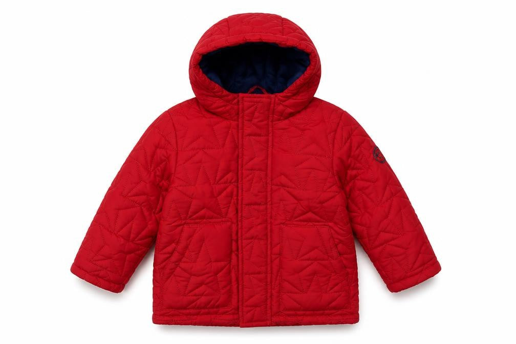 Threadcub Girls Red Hooded Puffer Jacket 2 Years Winter Wear