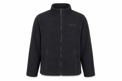 Front view of Regatta boys’ black fleece jacket, size 12, autumn essential