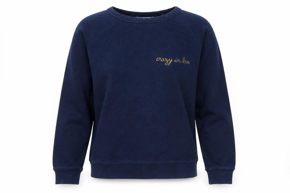 Maison Labiche Women's Blue Cotton Pullover Sweatshirt XS