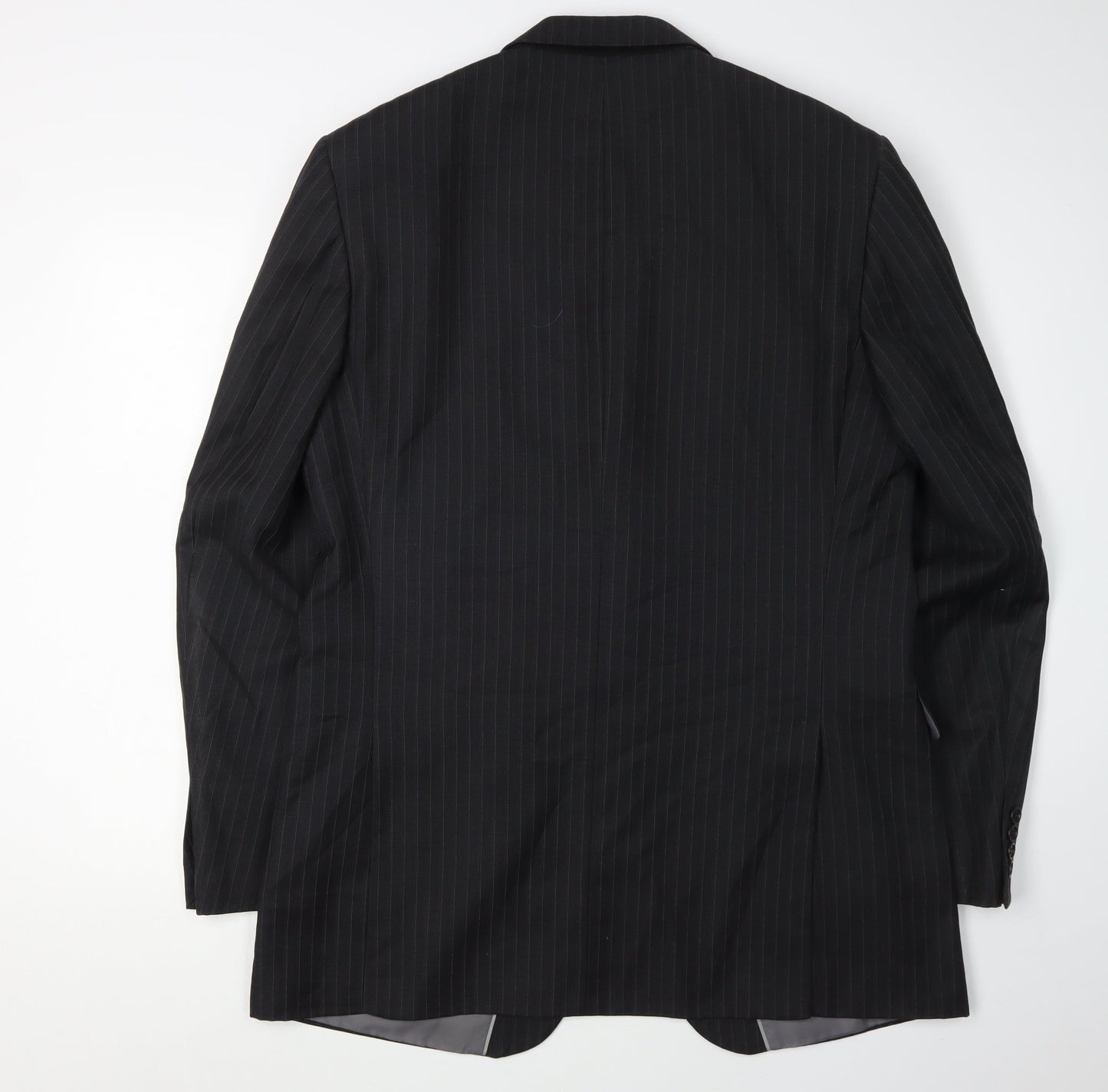 Marks and Spencer Men's Black Striped Suit Jacket 42L