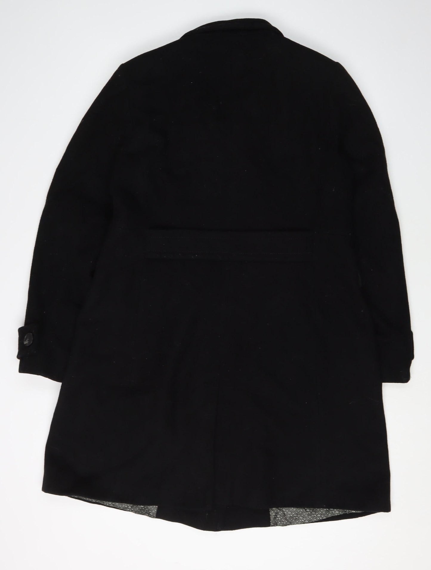 Next Women's Black Pea Coat Size 14 with Button Accents