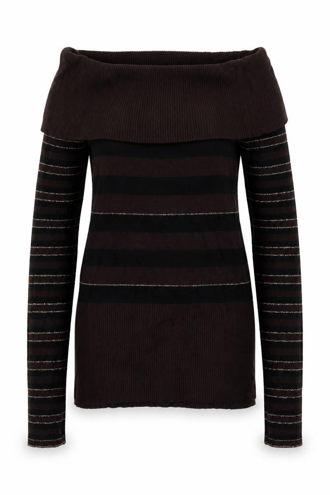 CMD Women's Brown Striped Pullover Jumper Size 14