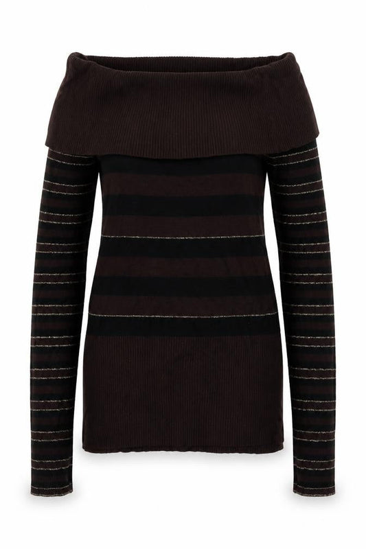 CMD Women's Brown Striped Pullover Jumper Size 14