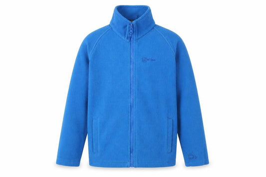 Front view of Hi Gear boys’ blue fleece jacket 11-12 years winter warmth