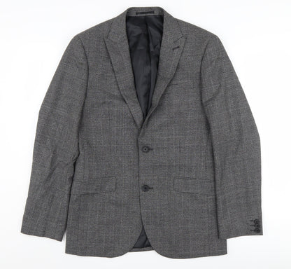 Next Men's Grey 38R Blazer, Single-Breasted, Formal