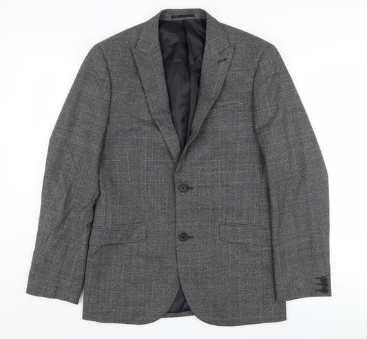 Next Men's Grey 38R Blazer, Single-Breasted, Formal