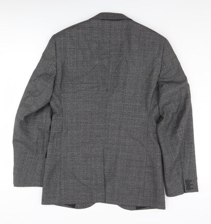 Next Men's Grey 38R Blazer, Single-Breasted, Formal