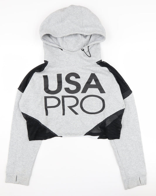 USA Pro Women's Grey Hoodie Size 12 Pullover