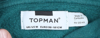 Topman Men's Green Pullover Hoodie M