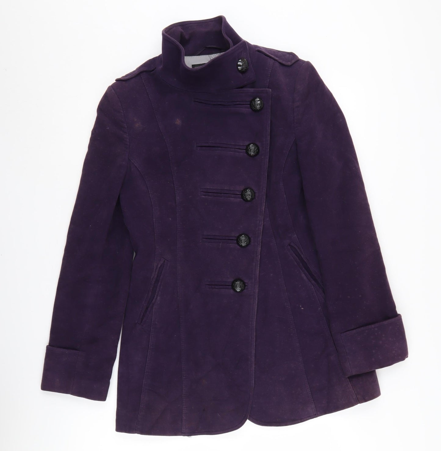 Next Women's Purple Military Jacket Coat Size 10