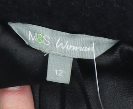 Marks and Spencer Women's Black Overcoat Size 12