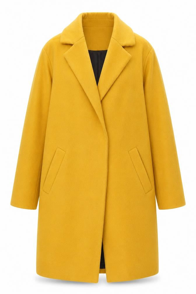 New Look Yellow Women's Overcoat Size 10, Regular Fit