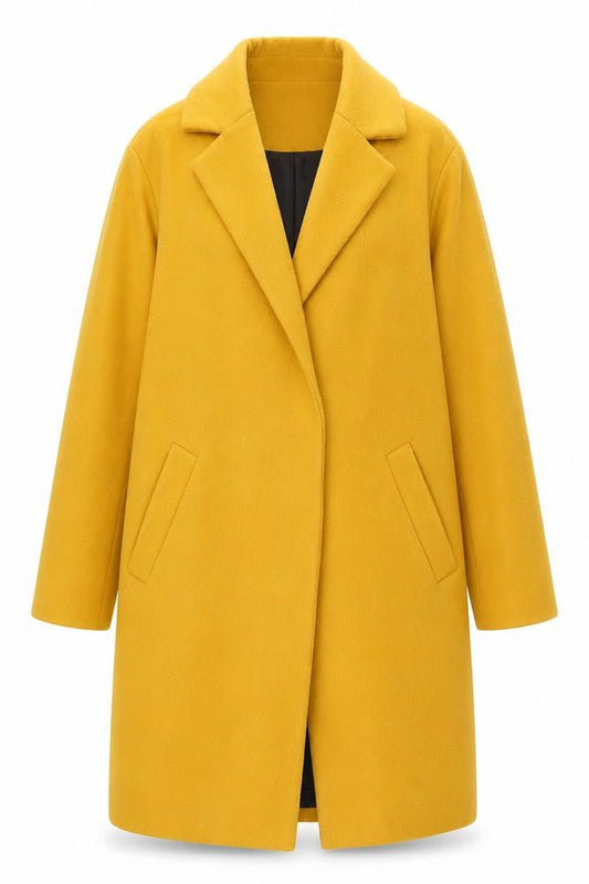 New Look Yellow Women's Overcoat Size 10, Regular Fit