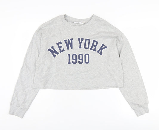 MNG Women’s Grey Pullover Sweatshirt Size 12