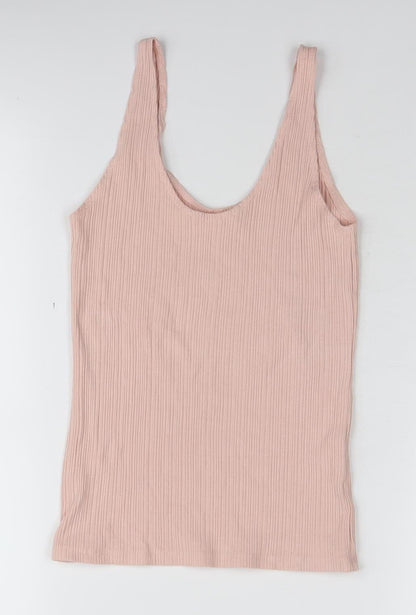 Mango Women's Pink XS Basic Knit Tank Top