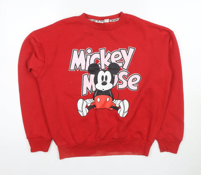 Preloved Disney Women's Red XS Mickey Mouse Pullover Sweatshirt - Front