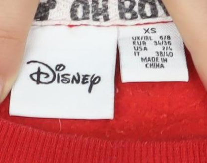 Preloved Disney Women's Red XS Mickey Mouse Pullover Sweatshirt - Detail
