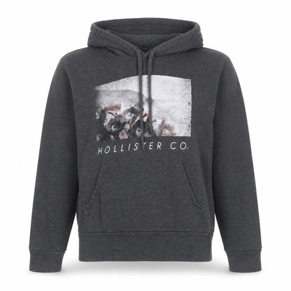 Hollister Women's Grey M Pullover Hoodie Logo