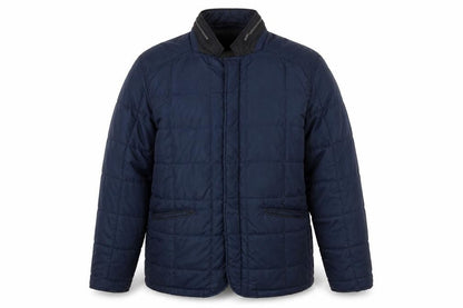 Zara Men XL Blue Puffer Jacket - Casual Stand-Up